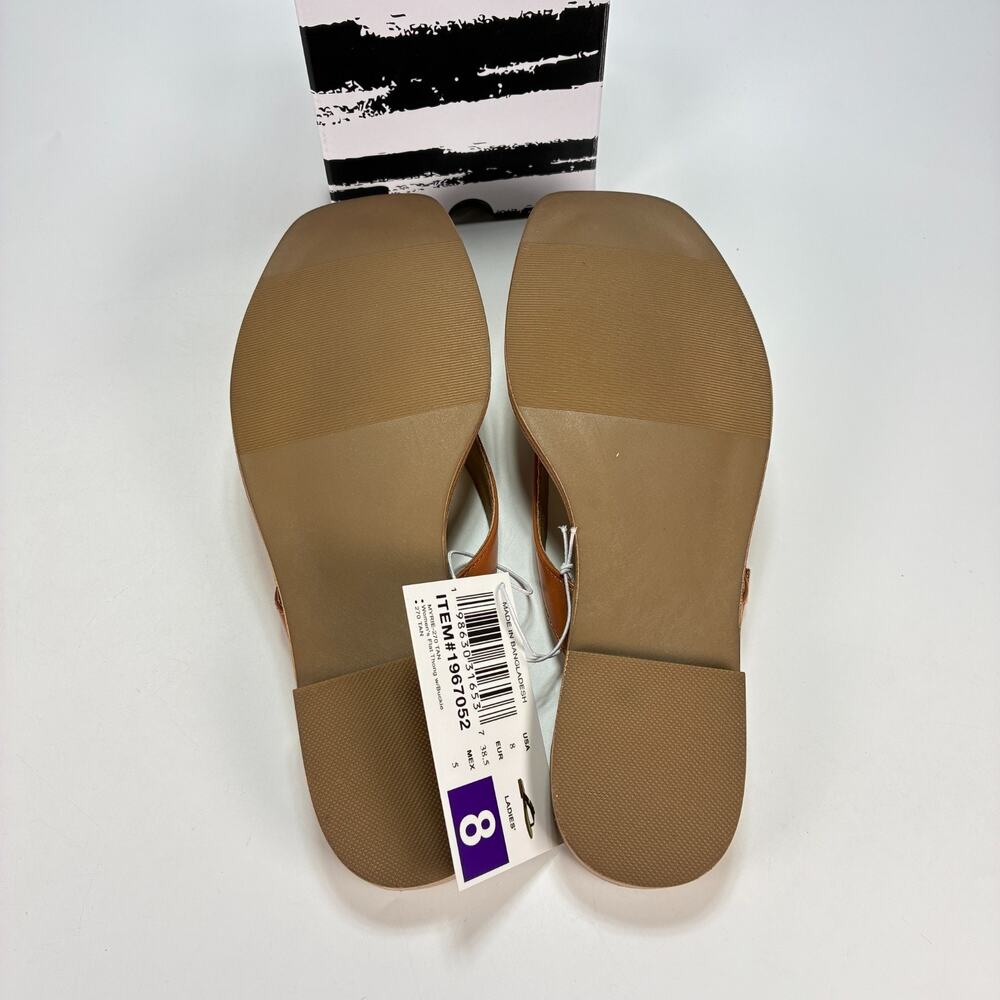 DV by Dolce Vita Tan Lightweight Casual Buckle Flat Thong Sandal Women's Size 8 - Picture 6 of 7